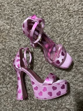 Dolls Kill Sugar Thrill Love Language Heart Platform Heels 9
